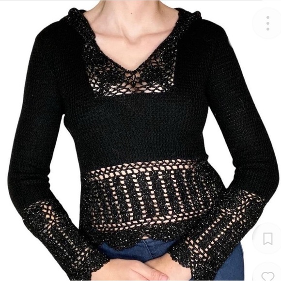 Vintage black sweater hoodie - Picture 2 of 5